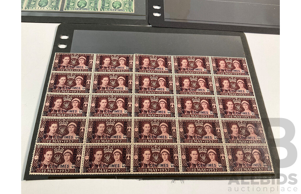 Great Britain 1911-1936 Foreign Offices Stamps Including Levant and Morocco, Mint Blocks