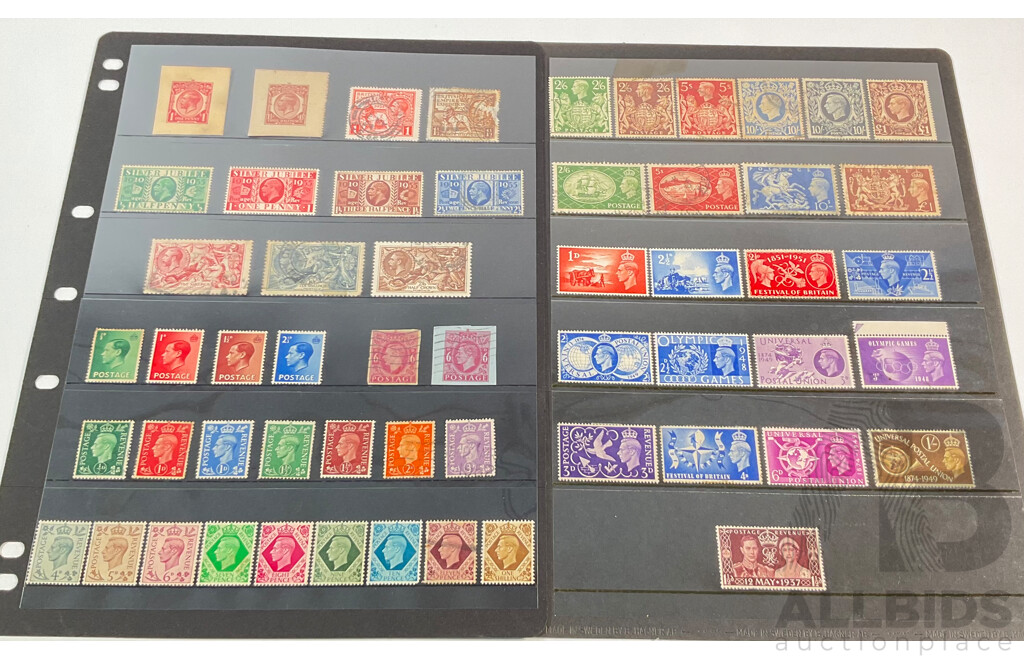 Great Britain KGV, KGVI Stamps, Mint Hinged, Silver Jubilee, One Pound