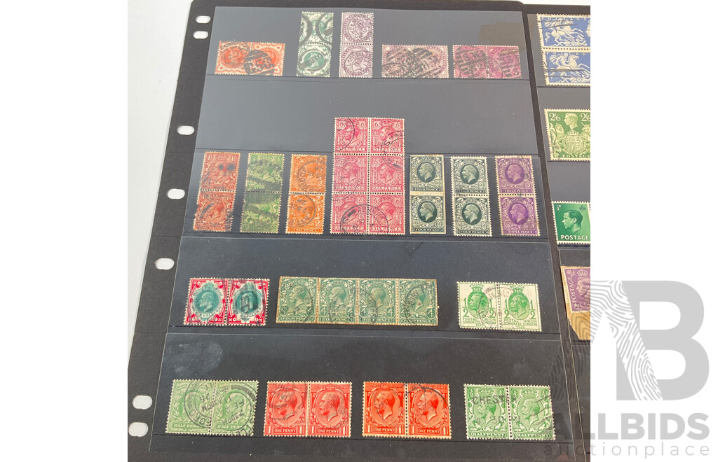 Great Britain Stamps, QV to QE2, Pairs, Blocks, Mint Hinged
