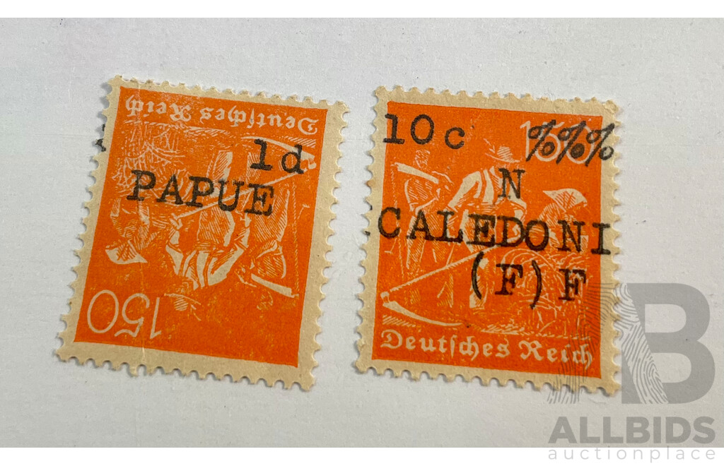 German 1920's Forgery Stamps, Overprints, Inverted and Misspelled