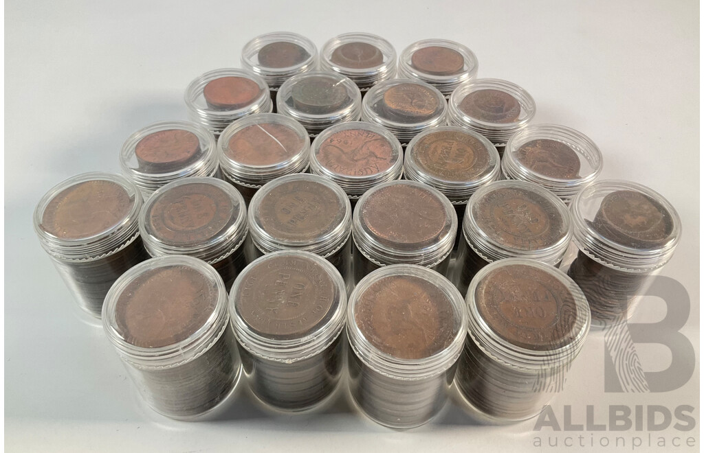 Collection of Australian Pennies and Half Pennies, Examples Spanning 1911 to 1964 - Approximately 4.6 Kilograms