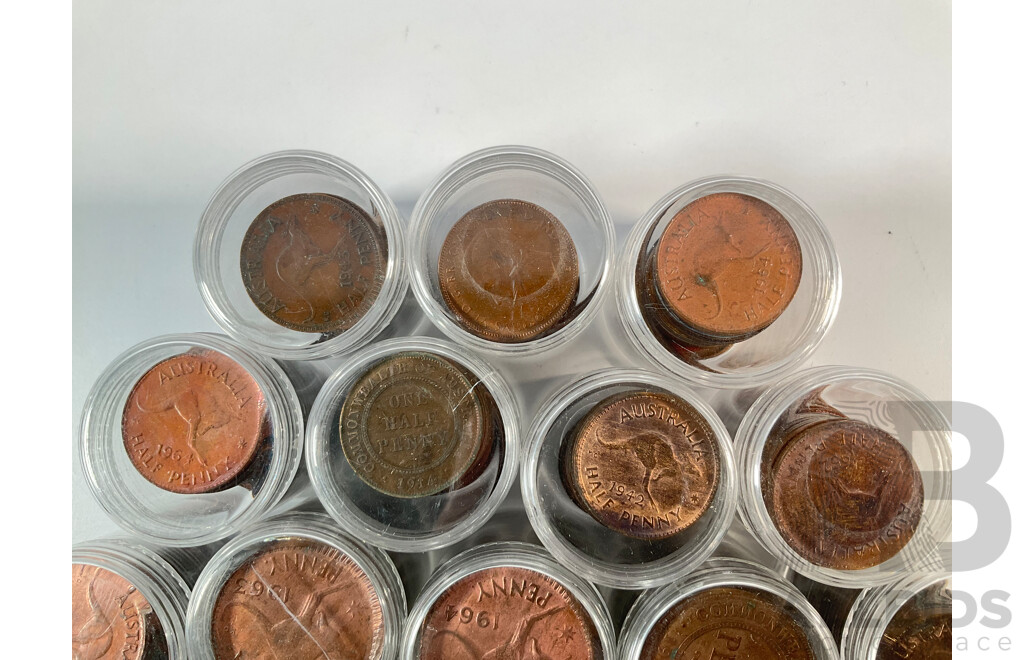 Collection of Australian Pennies and Half Pennies, Examples Spanning 1911 to 1964 - Approximately 4.6 Kilograms