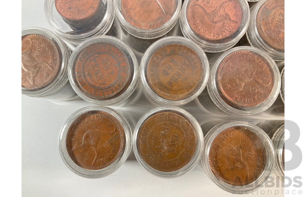 Collection of Australian Pennies and Half Pennies, Examples Spanning 1911 to 1964 - Approximately 4.6 Kilograms