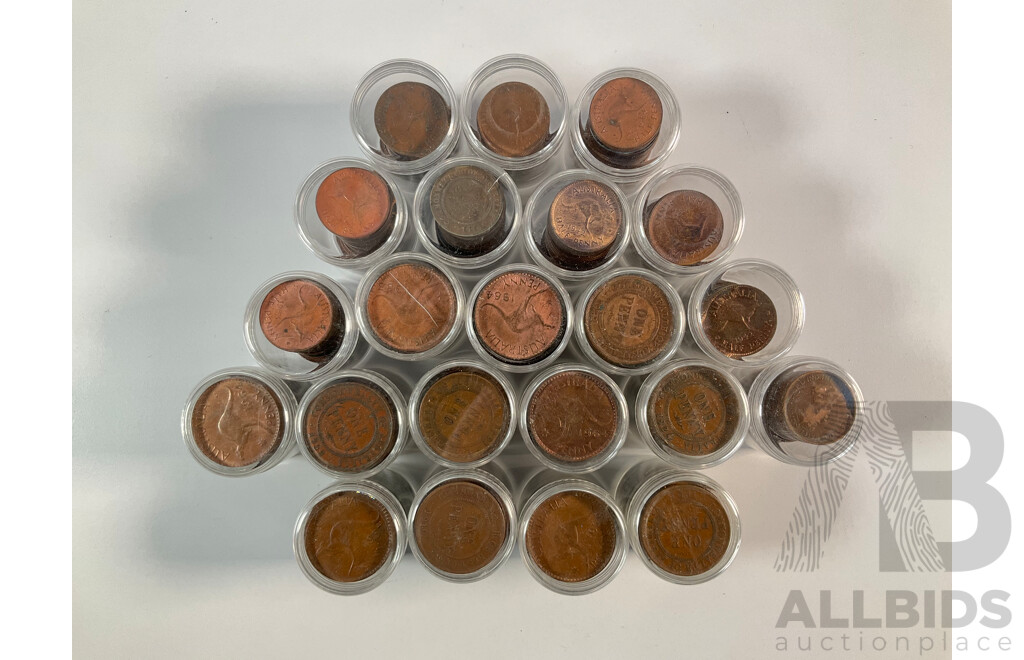 Collection of Australian Pennies and Half Pennies, Examples Spanning 1911 to 1964 - Approximately 4.6 Kilograms