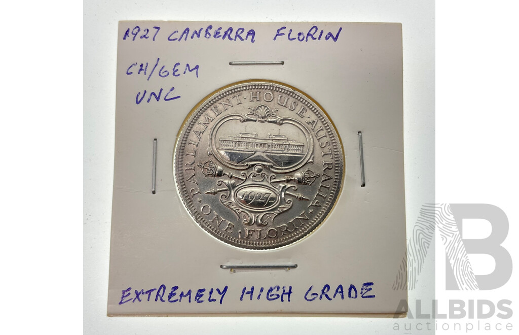 Australian 1927 KGV Silver Florin, Commemorative, High Grade