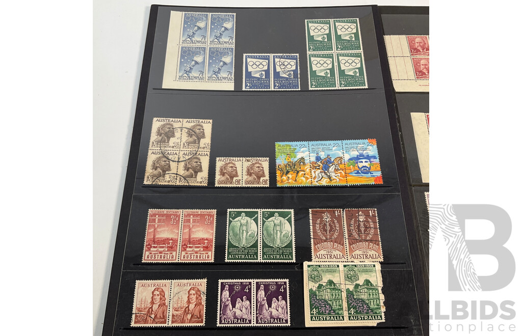 Australian Predecimal and Decimal Stamp Blocks and Pairs Including Mints