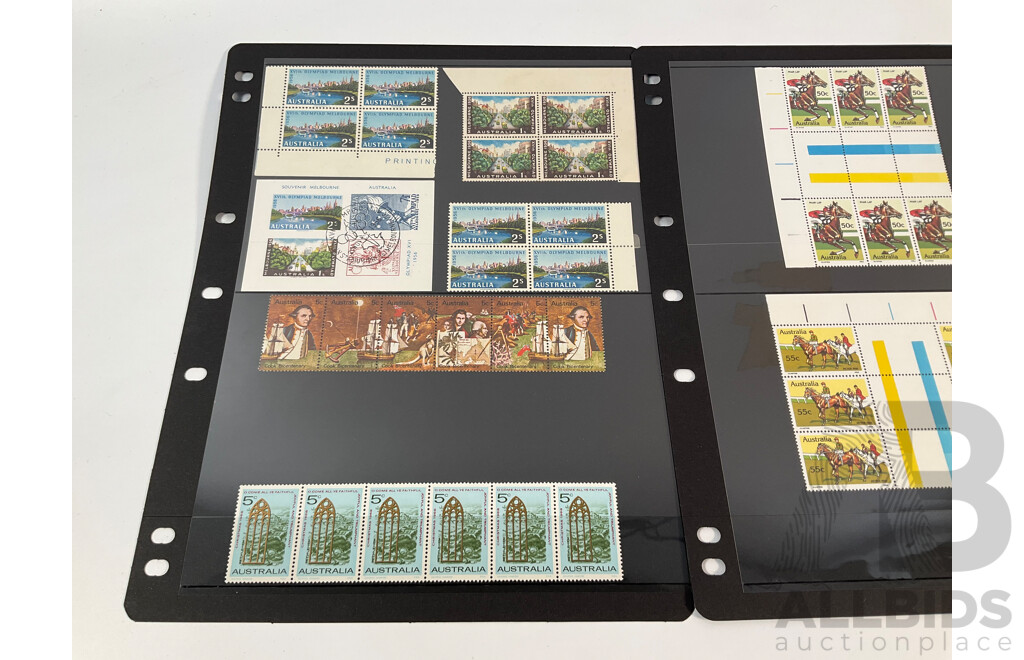 Australian Predecimal and Decimal Stamp Blocks and Pairs Including Mints and Sets