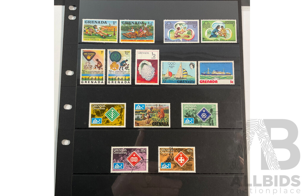 Great Britain/Grenada Stamps, KGV to QE2, One Shilling, Mints