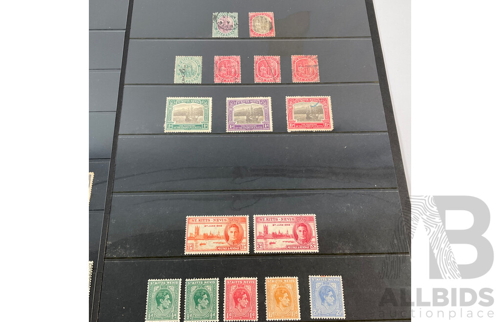 Great Britain/St Kitts, Nevis, Somaliland Stamps, Hand Cancels, Overprints
