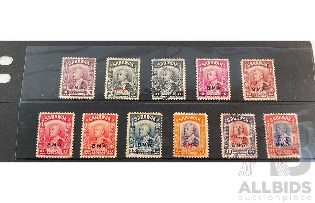Sarawak Stamps, B.M.A Set to Fifty Cents