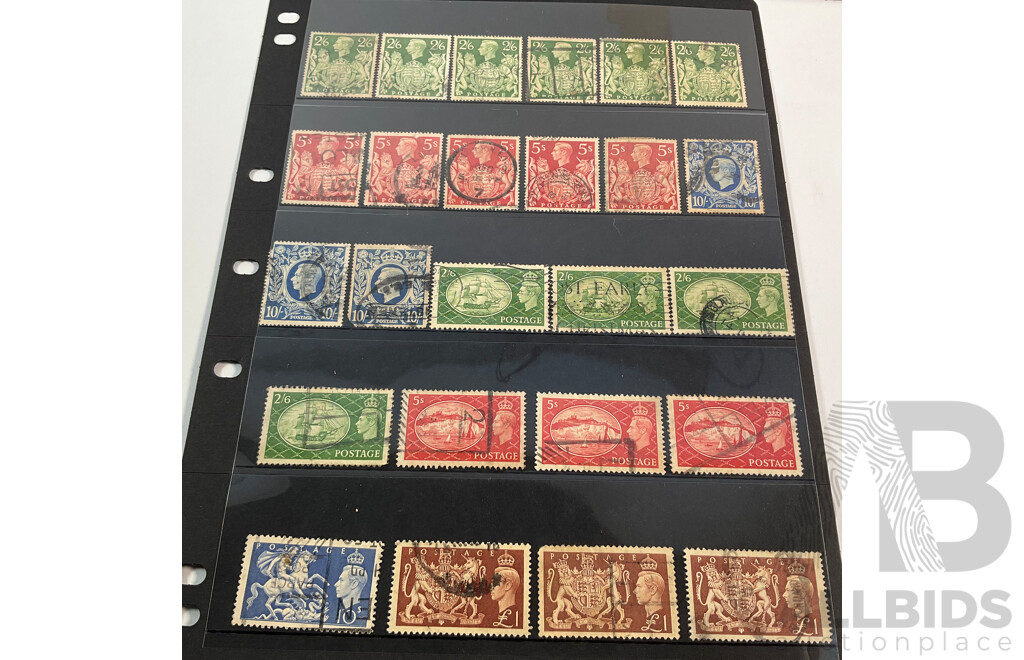 Great Britain Stamps, QE2, KGVI One Pound