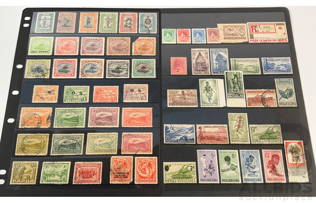 Papua, Territory of New Guinea, PNG Stamps Including Overprints, Part Sets