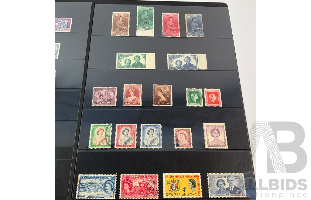 New Zealand Stamps, KGVI, QE2, Overprints, Mint Hinged