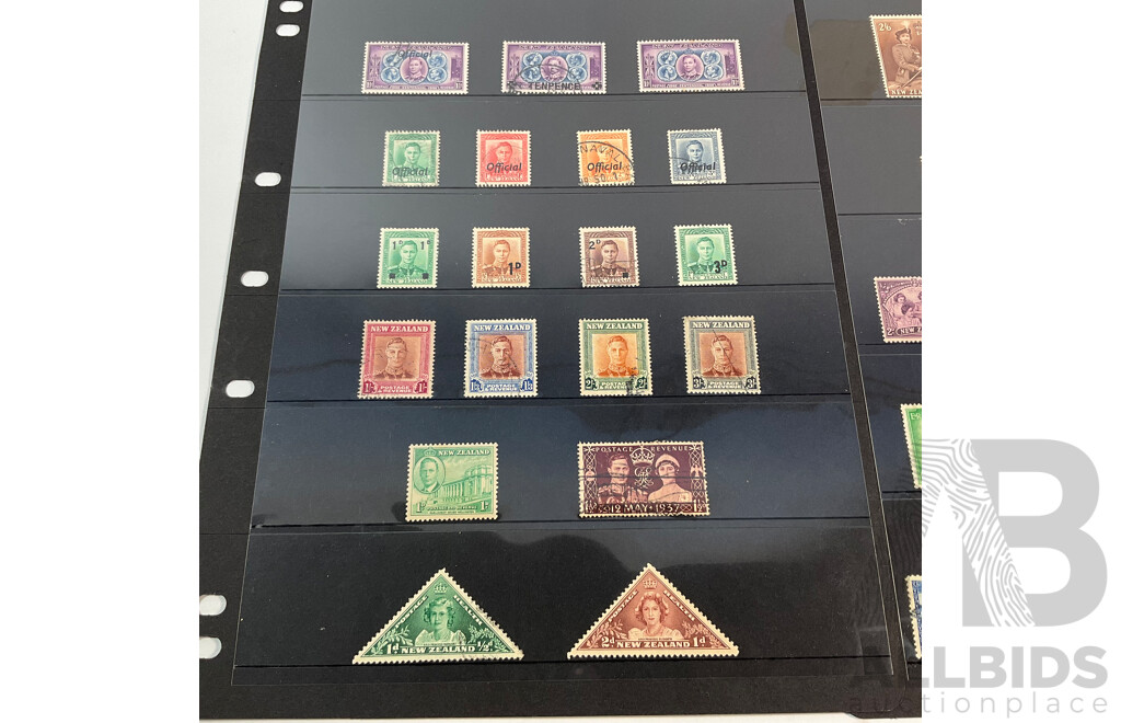 New Zealand Stamps, KGVI, QE2, Overprints, Mint Hinged