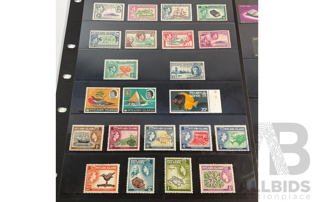 Great Britain Pitcairn Island Stamps, KGVI, QE2, Mint, Mint Hinged