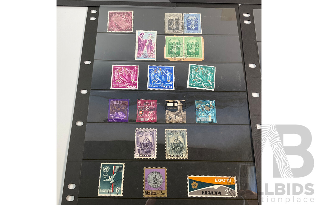Great Britain/Malta Stamps, KGV to QE2, Diagonal Self Government Overprints