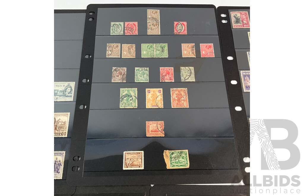 Great Britain/Malta Stamps, KGV to QE2, Diagonal Self Government Overprints