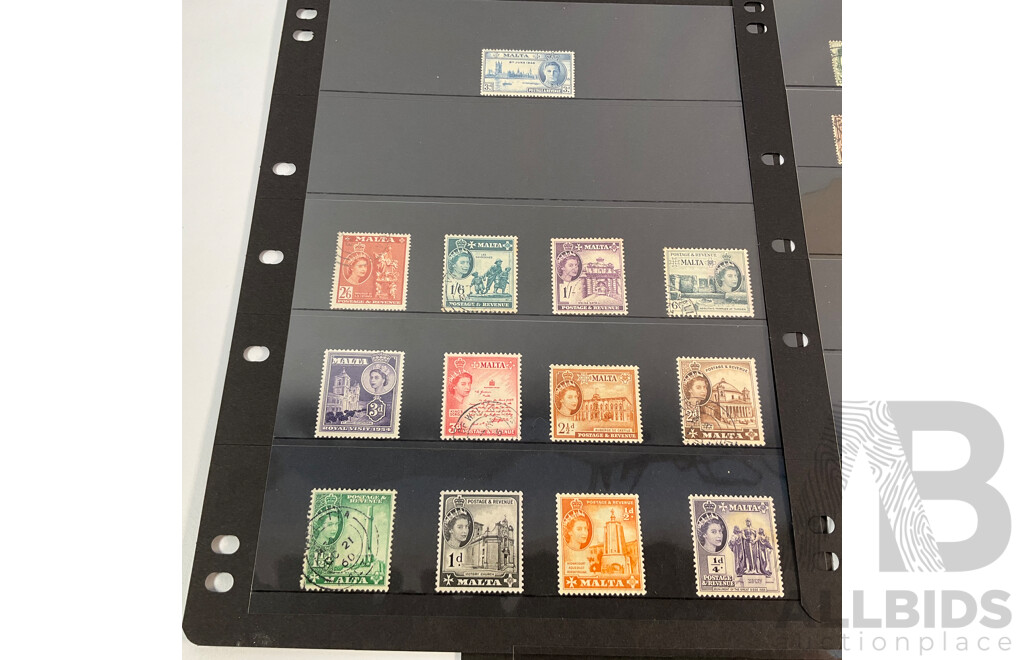 Great Britain/Malta Stamps, KGV to QE2, Diagonal Self Government Overprints