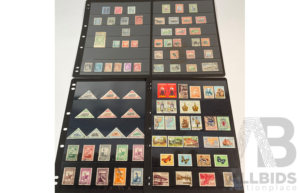 Mocambique Stamps, Diagonal Overprints, Mint Hinged