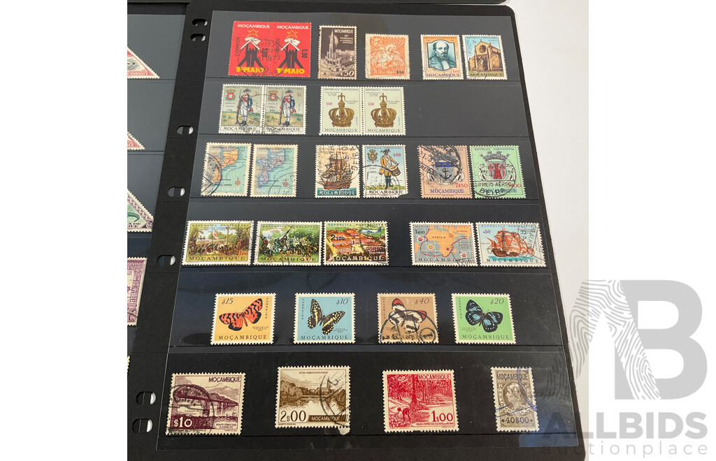 Mocambique Stamps, Diagonal Overprints, Mint Hinged
