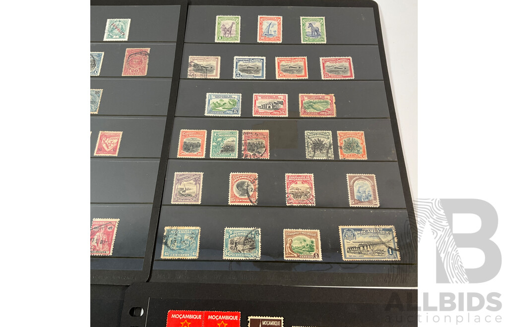 Mocambique Stamps, Diagonal Overprints, Mint Hinged