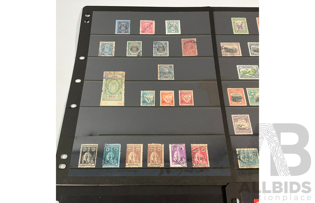 Mocambique Stamps, Diagonal Overprints, Mint Hinged