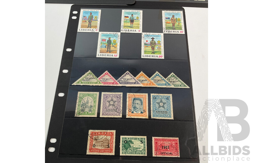 Jamaica 1800's and Liberia Stamps, QV, KGV, Sets