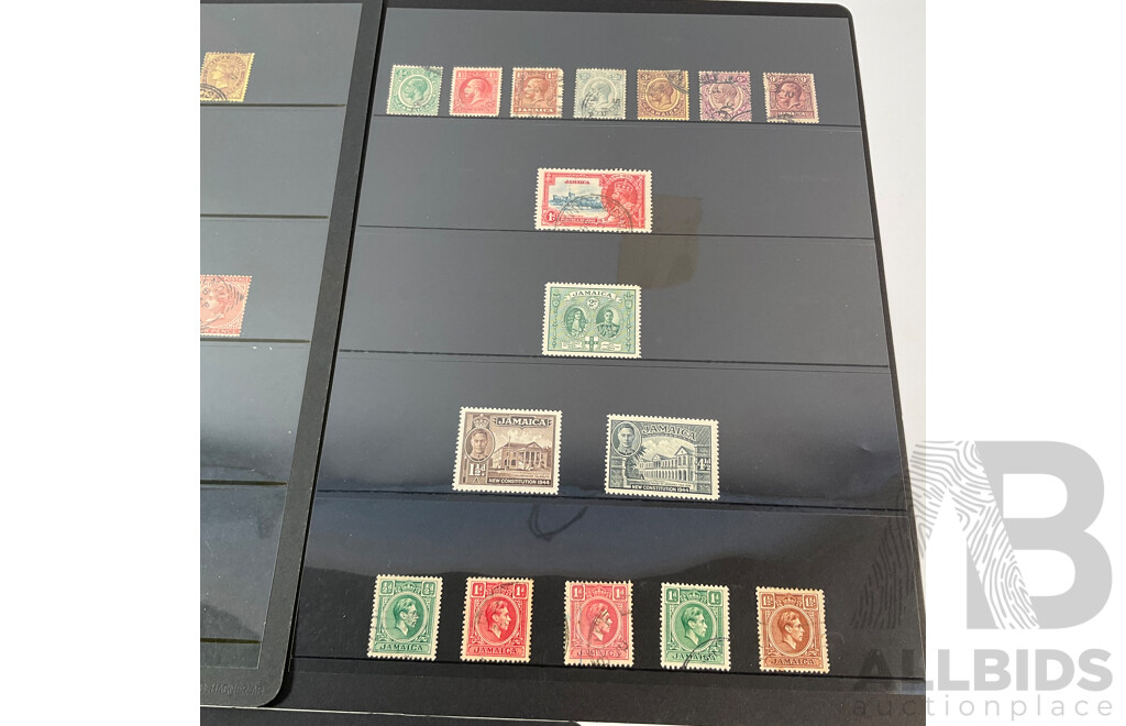 Jamaica 1800's and Liberia Stamps, QV, KGV, Sets