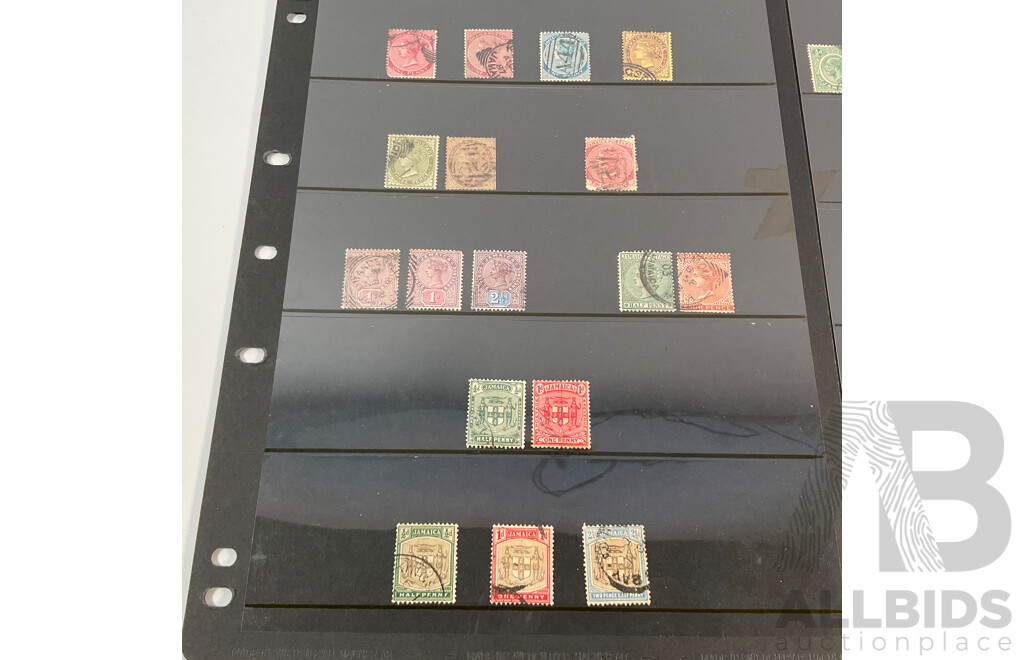 Jamaica 1800's and Liberia Stamps, QV, KGV, Sets