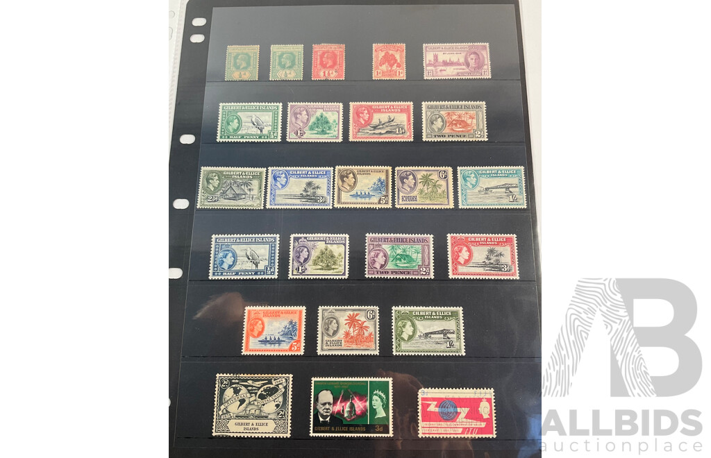 Great Britain/Gilbert & Ellice Island Stamps, KGV to QE2 , One Shilling