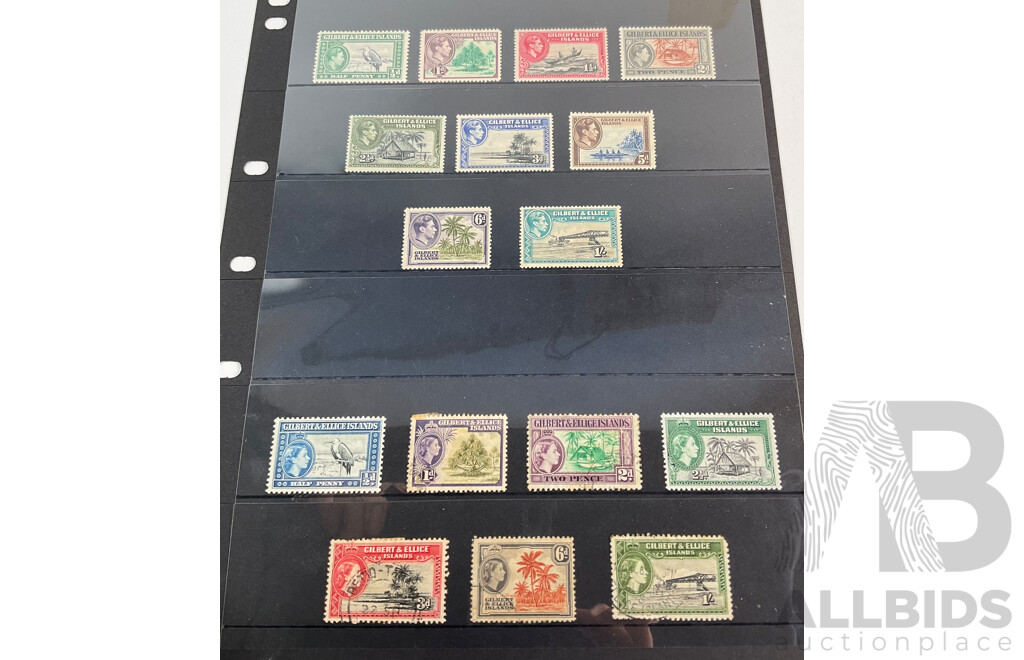 Great Britain/Gilbert & Ellice Island Stamps, KGVI to QE2 , One Shilling
