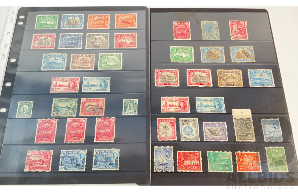 Great Britain/Aden Stamps, KGVI, WW2 Victory Overprints