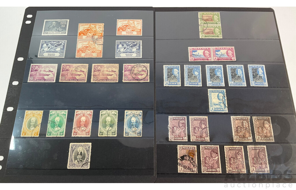 Malaya and Kelantan Stamps, Pairs, Mint Hinged