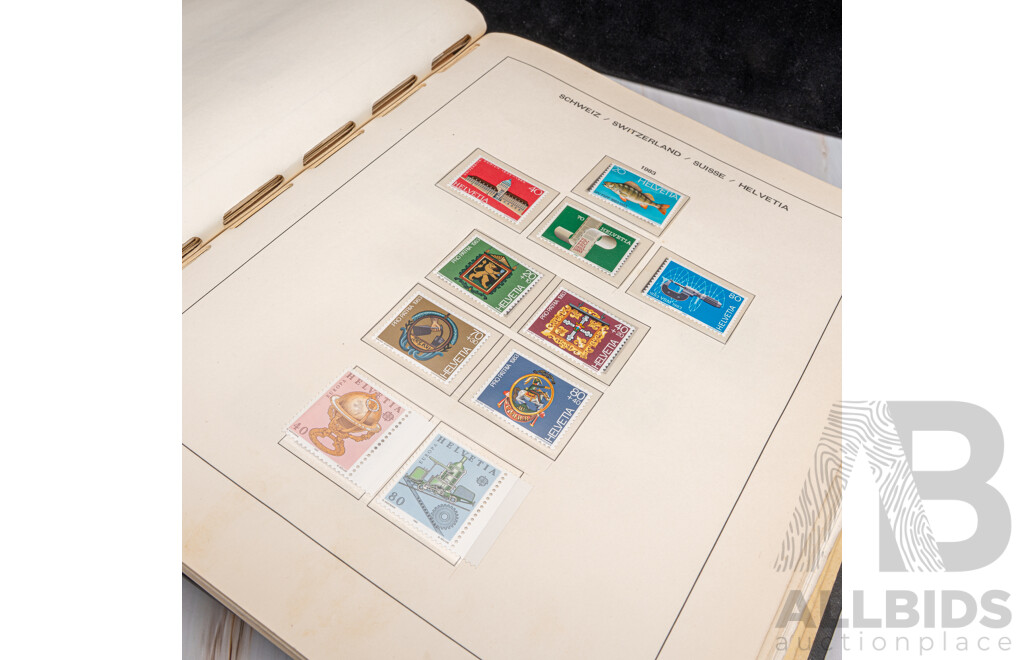 Album of Switzland/Helvetia Stamps, Examples Spanning 1976 to 1992