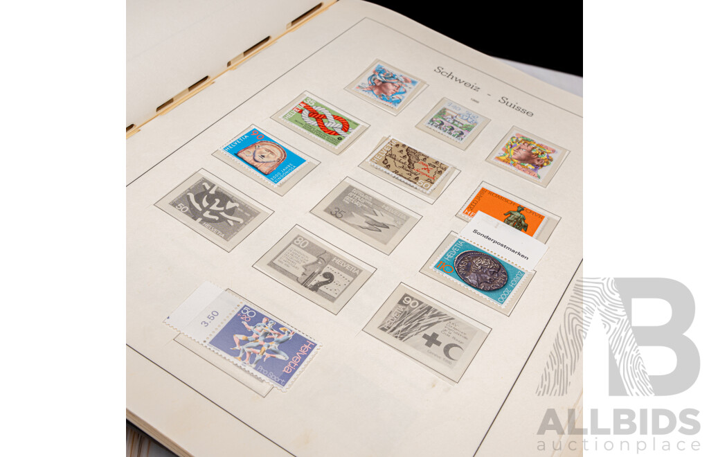Album of Switzland/Helvetia Stamps, Examples Spanning 1976 to 1992