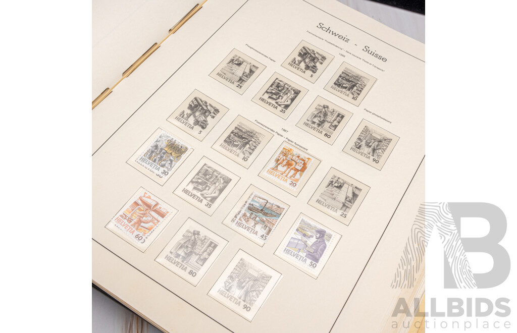 Album of Switzland/Helvetia Stamps, Examples Spanning 1976 to 1992