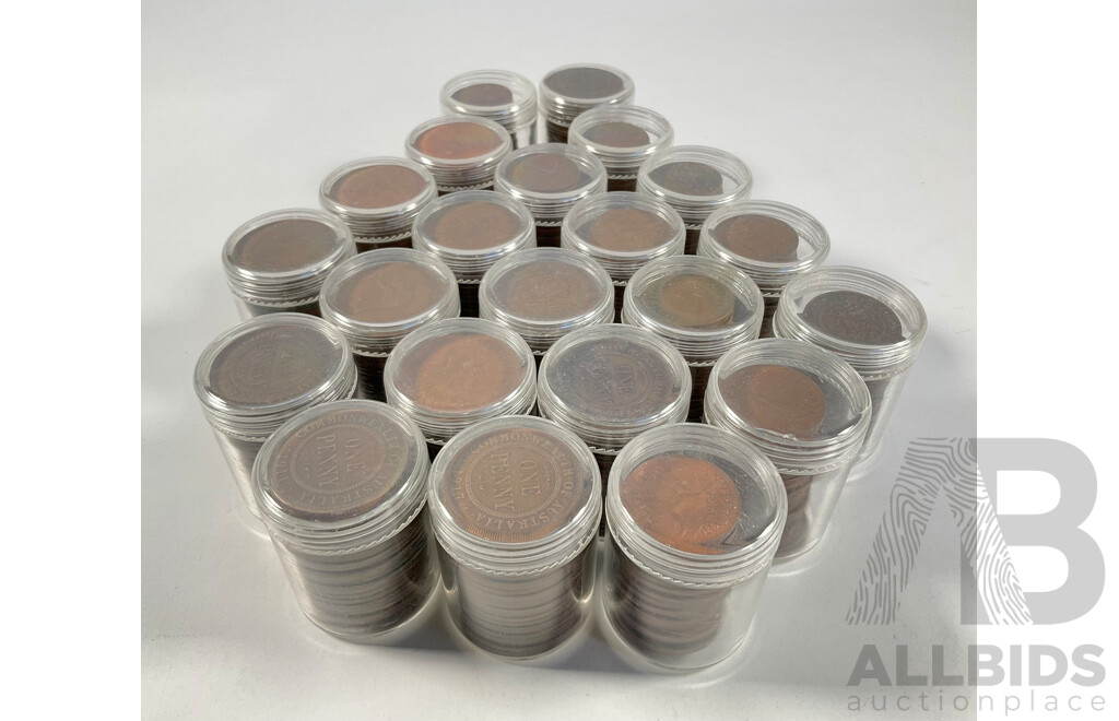Collection of Australian Pennies and Half Pennies, Examples Spanning 1911 to 1964 - Approximately 4.6 Kilograms