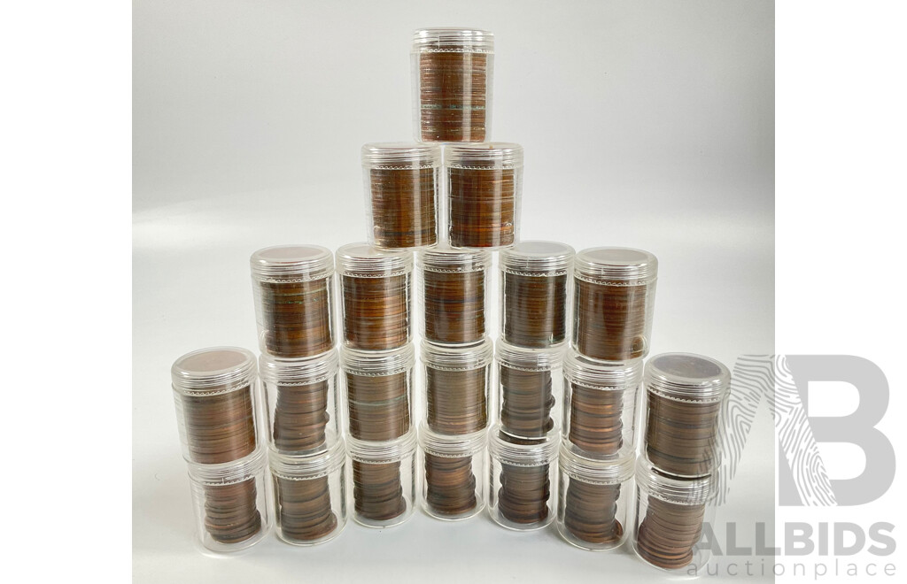 Collection of Australian Pennies and Half Pennies, Examples Spanning 1911 to 1964 - Approximately 4.6 Kilograms