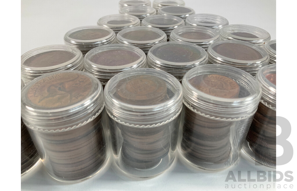 Collection of Australian Pennies and Half Pennies, Examples Spanning 1911 to 1964 - Approximately 4.6 Kilograms