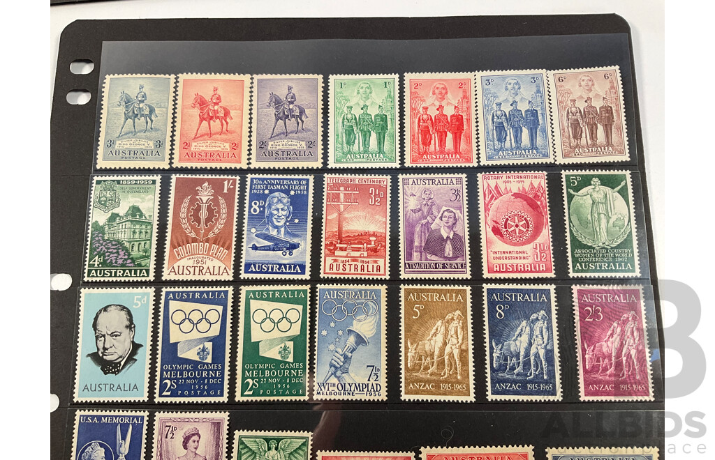 Collection of Australian Predecimal Stamps Including KGV Heads with Inverted Water Mark, Six Crowns C of A, Perfins, Overprints, QV Perfins, KGV Silver Jubilee Set Mint, 1940 Armed Forces Mint Set, 1934 Victoria Centenary Mint Set
