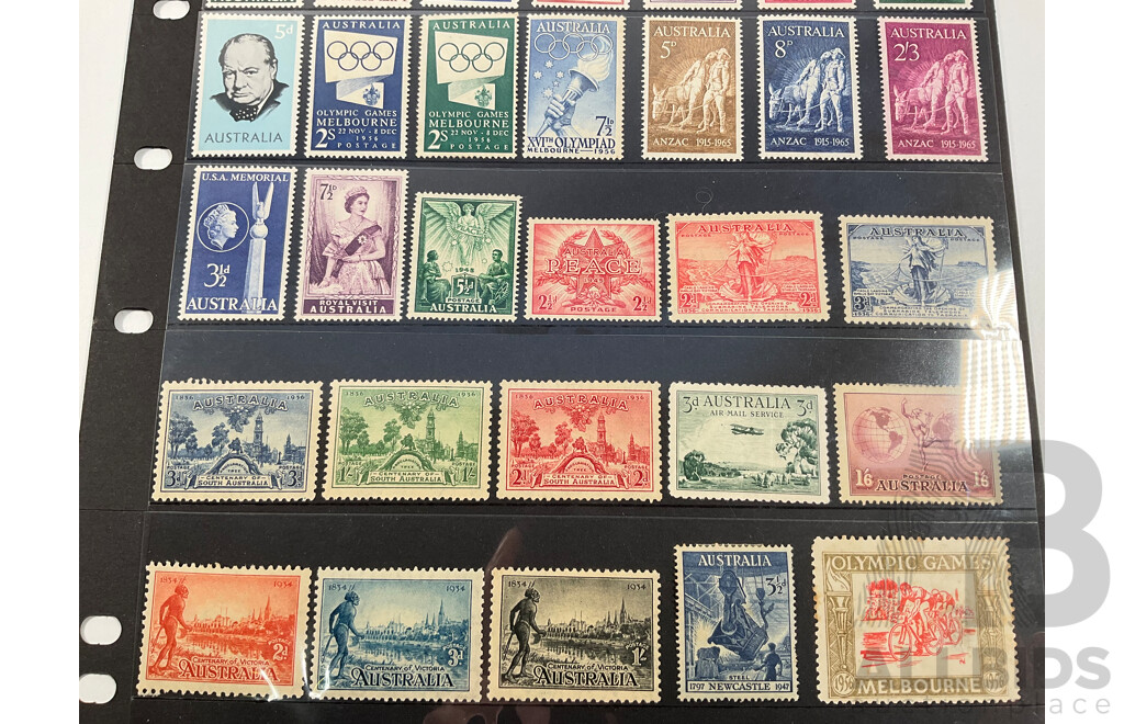Collection of Australian Predecimal Stamps Including KGV Heads with Inverted Water Mark, Six Crowns C of A, Perfins, Overprints, QV Perfins, KGV Silver Jubilee Set Mint, 1940 Armed Forces Mint Set, 1934 Victoria Centenary Mint Set