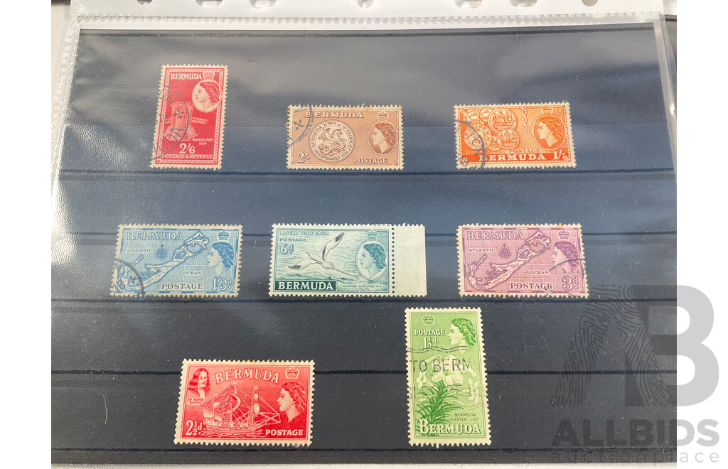 Collection of British Empire Stamps Including 1937 KGVI Coronation Omnibus Aden, Bahamas, Bermuda, Caymen Islands, Ceylon, Cyprus, Dominica, Fiji, Gibraltar, Gilbert & Ellice Islands, Gold Coast, Grenada, British Guiana, Honduras..........................