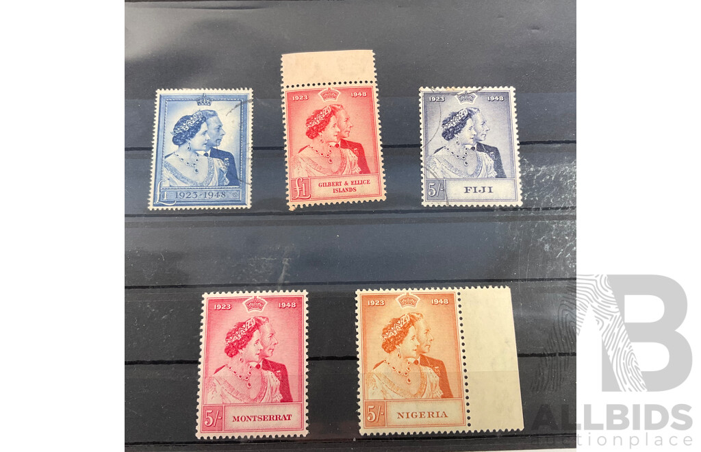 Collection of British Empire Stamps Including 1937 KGVI Coronation Omnibus Aden, Bahamas, Bermuda, Caymen Islands, Ceylon, Cyprus, Dominica, Fiji, Gibraltar, Gilbert & Ellice Islands, Gold Coast, Grenada, British Guiana, Honduras..........................