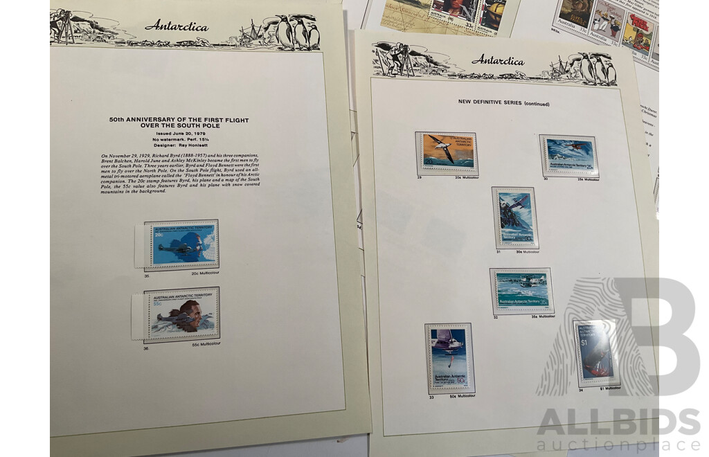Australian Seven Seas Hingeless Stamp Pages Spanning 1957 to 1986, Many Mint Sets, Forty Three Pages