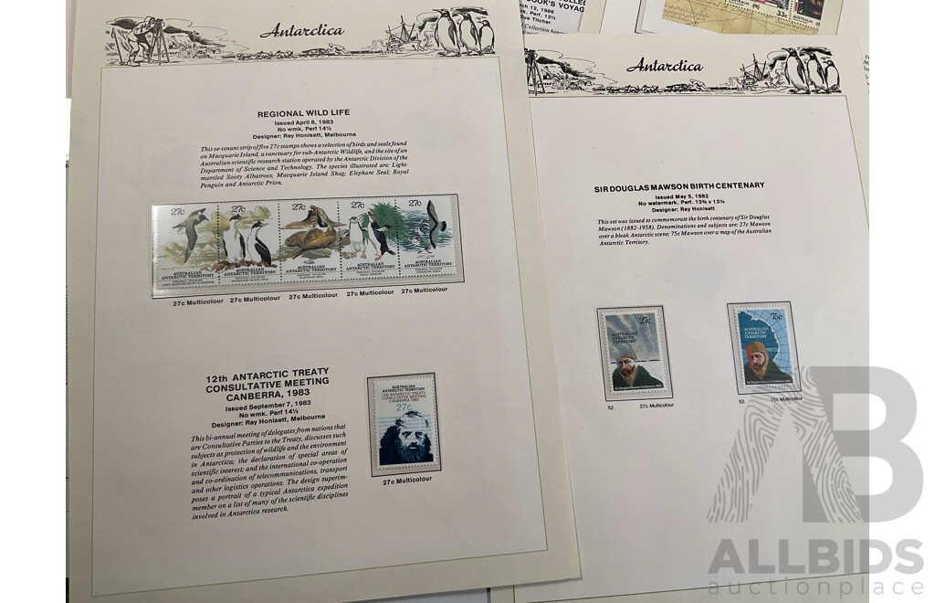 Australian Seven Seas Hingeless Stamp Pages Spanning 1957 to 1986, Many Mint Sets, Forty Three Pages