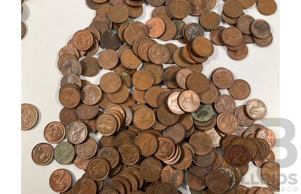 Collection of Australian One and Two Cent Coins Spanning 1966 to 1980's - Approximately 3 Kilograms