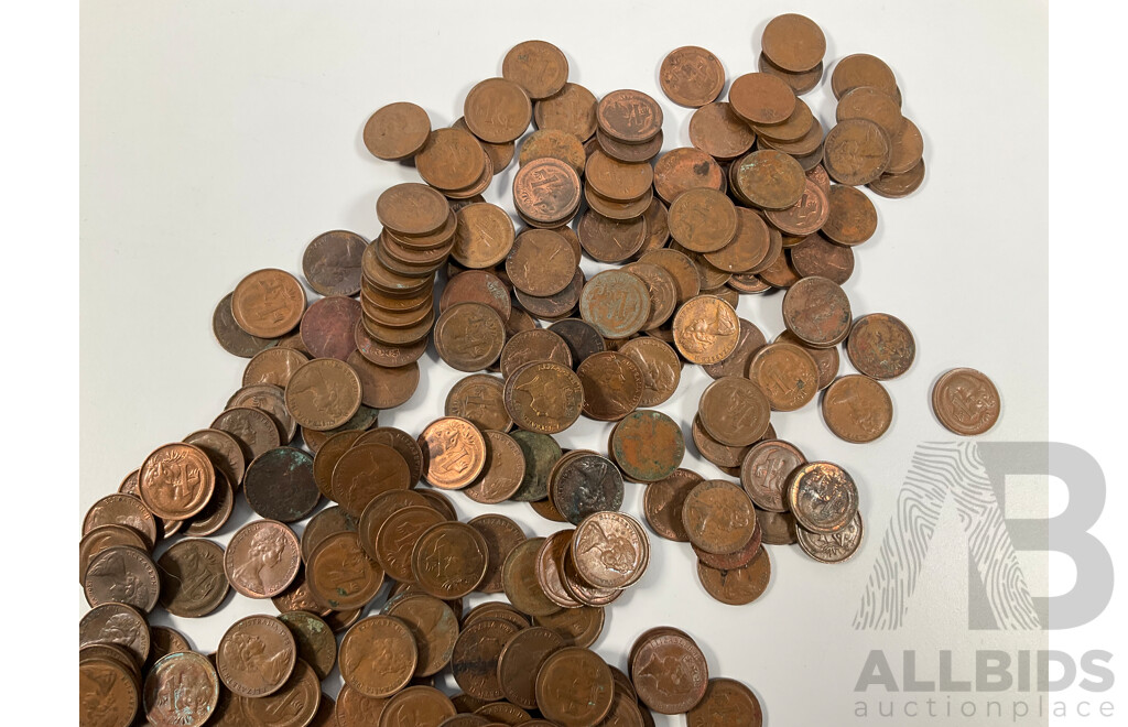Collection of Australian One and Two Cent Coins Spanning 1966 to 1980's - Approximately 3 Kilograms