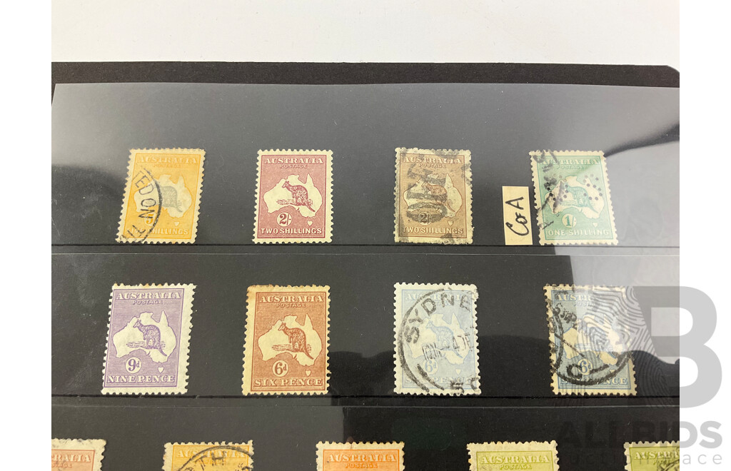 Collection of Australian Kangaroo on Map Stamps, Mint/cancelled, Official Service, Various Denominations and Colours