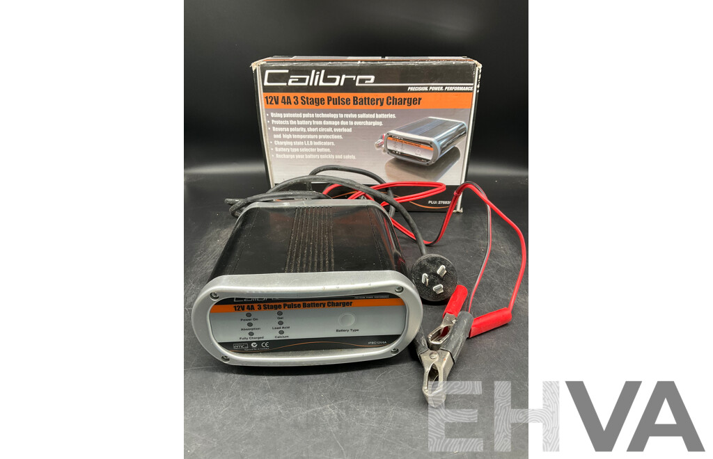 CALIBRE 12V 4A 3 Stage Pulse Battery Charger