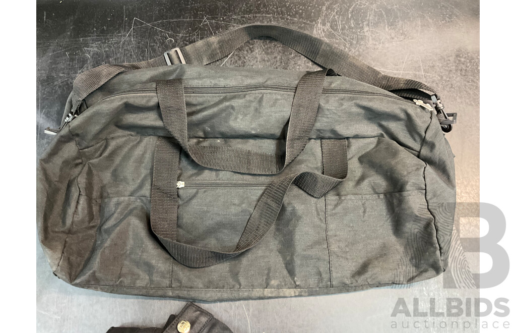 Assorted KSUBI Mens Jeans Size 39 and 36, Duffle Bag, Neckles - Lot of 4